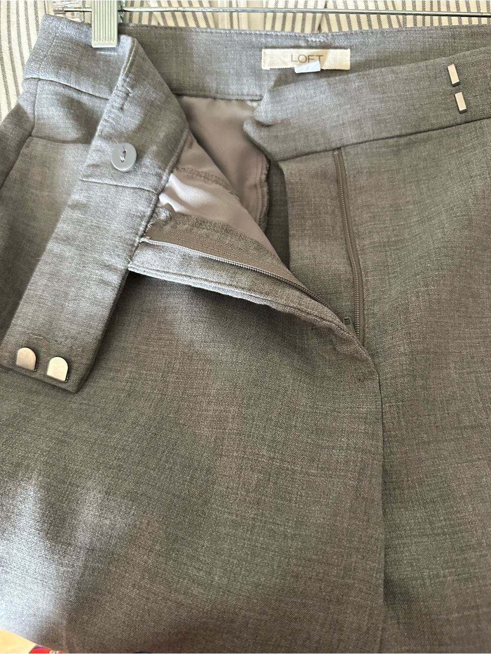 LOFT Light Gray Tailored Dress Pants - Picture 5 of 5